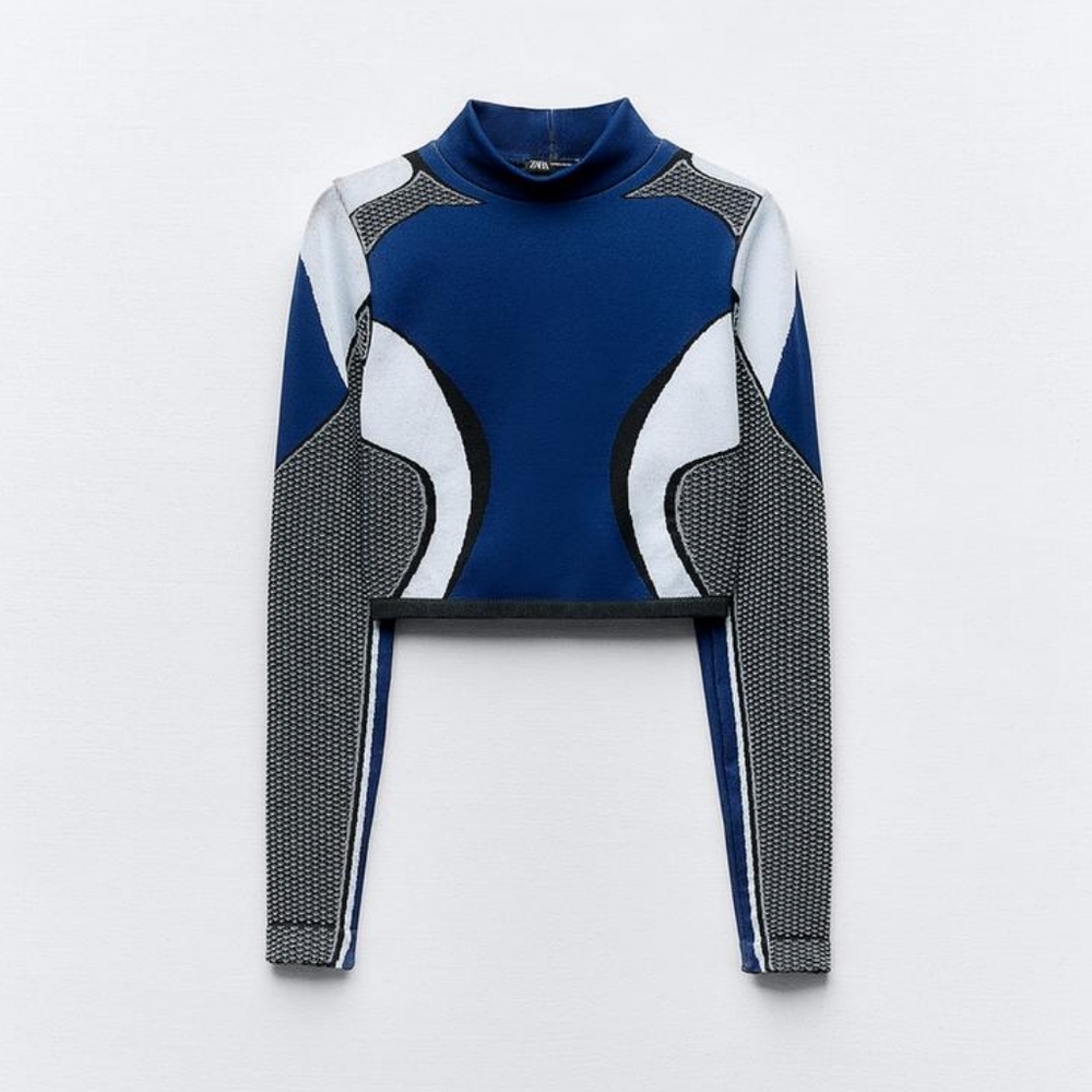 [NWT!] Zara x Everlast - Limitless Contour Seamless Blue Top | Medium / Large